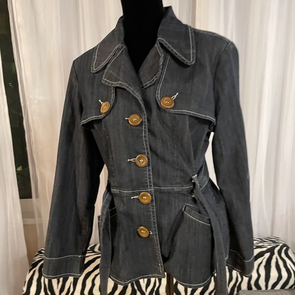 Baccini Light Denim Short Jacket Size Large - Picture 6 of 7